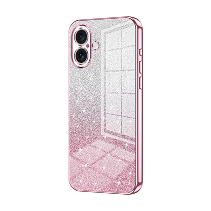 Gradient Glitter Powder Electroplated Phone Case, For iPhone 16 Pro, For iPhone 16 Plus, For iPhone 16