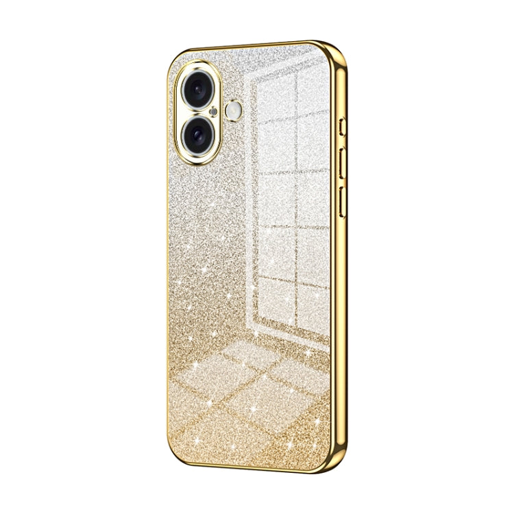 Gradient Glitter Powder Electroplated Phone Case, For iPhone 16 Pro, For iPhone 16 Plus, For iPhone 16