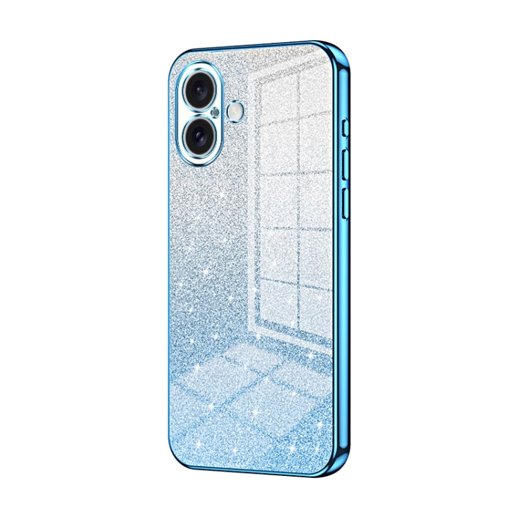 Gradient Glitter Powder Electroplated Phone Case, For iPhone 16 Pro, For iPhone 16 Plus, For iPhone 16