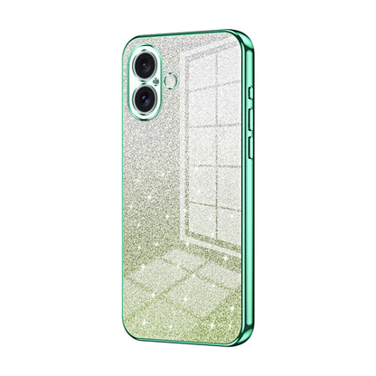 Gradient Glitter Powder Electroplated Phone Case, For iPhone 16 Pro, For iPhone 16 Plus, For iPhone 16