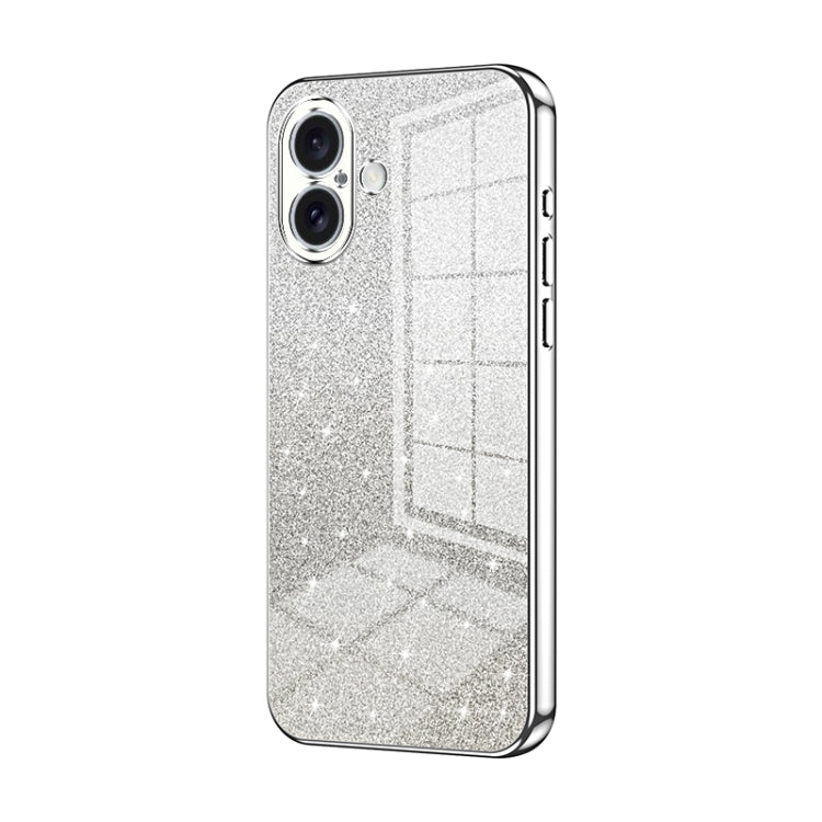 Gradient Glitter Powder Electroplated Phone Case, For iPhone 16 Pro, For iPhone 16 Plus, For iPhone 16