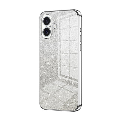Gradient Glitter Powder Electroplated Phone Case, For iPhone 16 Pro, For iPhone 16 Plus, For iPhone 16