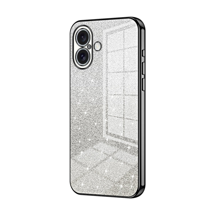 Gradient Glitter Powder Electroplated Phone Case, For iPhone 16 Pro, For iPhone 16 Plus, For iPhone 16