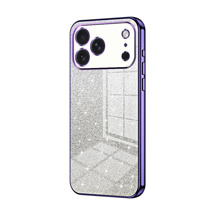 Gradient Glitter Powder Electroplated Phone Case, For iPhone 17e / 16e, For iPhone 17 Pro Max, For iPhone 17 Pro
