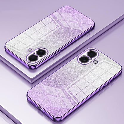 Gradient Glitter Powder Electroplated Phone Case, For iPhone 17, For iPhone Air, For iPhone 16 Pro Max