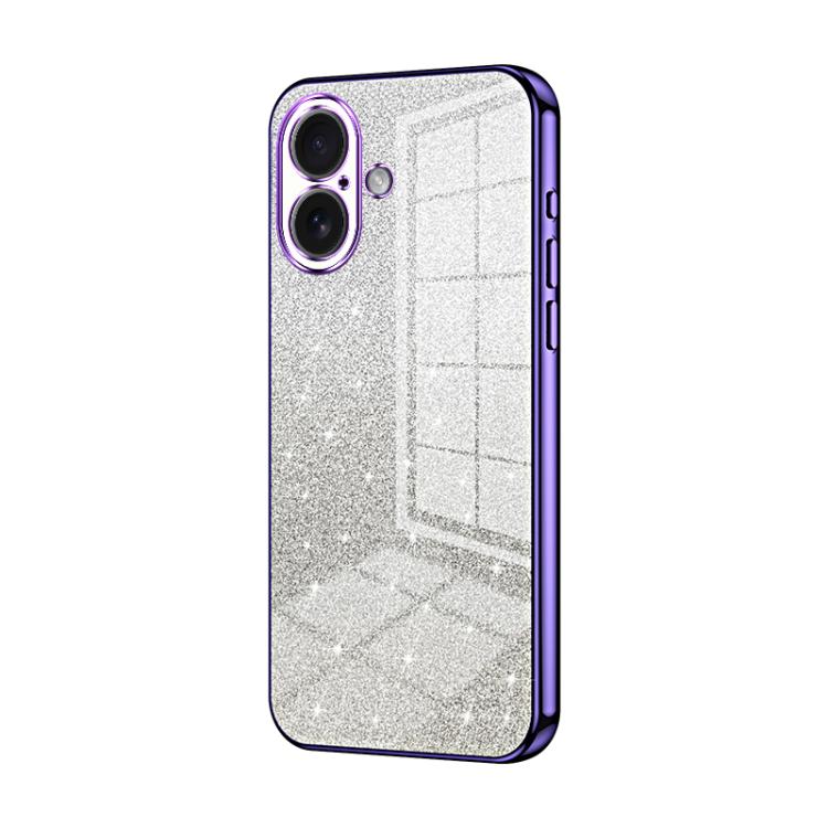 Gradient Glitter Powder Electroplated Phone Case, For iPhone 17, For iPhone Air, For iPhone 16 Pro Max