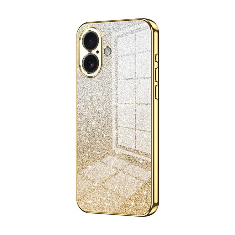 Gradient Glitter Powder Electroplated Phone Case, For iPhone 17, For iPhone Air, For iPhone 16 Pro Max