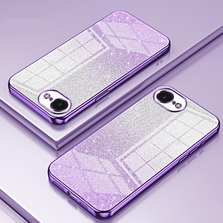 Gradient Glitter Powder Electroplated Phone Case, For iPhone 17e / 16e, For iPhone 17 Pro Max, For iPhone 17 Pro