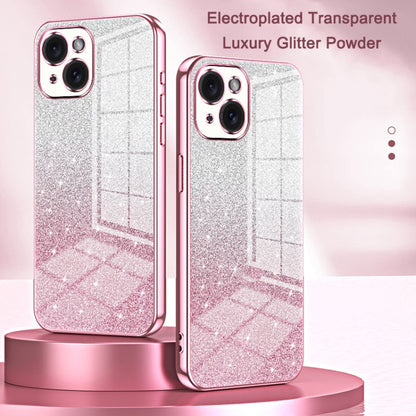 Gradient Glitter Powder Electroplated Phone Case, For iPhone 8 Plus / 7 Plus