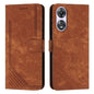 Skin Feel Stripe Pattern Leather Phone Case with Long Lanyard