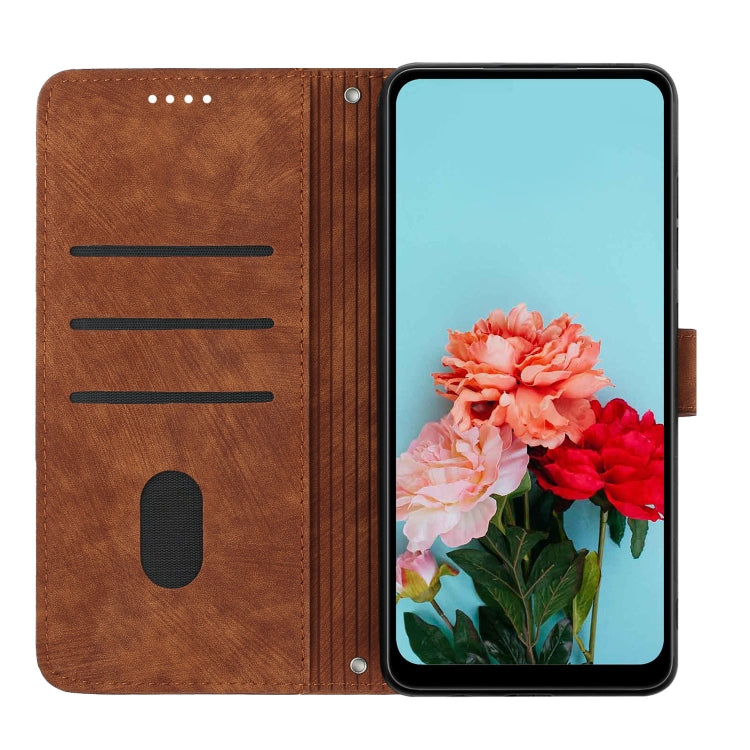 Skin Feel Stripe Pattern Leather Phone Case with Lanyard, For OPPO Reno11 5G Global, For OPPO Reno11 Pro Global, For OPPO A58 / A78