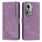 Skin Feel Stripe Pattern Leather Phone Case with Lanyard, For OPPO Reno12 5G Global, For OPPO A3 Pro Global, For OPPO Reno11 5G Global, For OPPO Reno11 Pro Global
