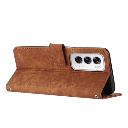 Skin Feel Stripe Pattern Leather Phone Case with Lanyard, For OPPO Reno12 5G Global, For OPPO A3 Pro Global, For OPPO Reno11 5G Global, For OPPO Reno11 Pro Global