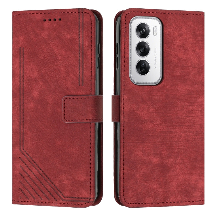 Skin Feel Stripe Pattern Leather Phone Case with Long Lanyard, Series 1