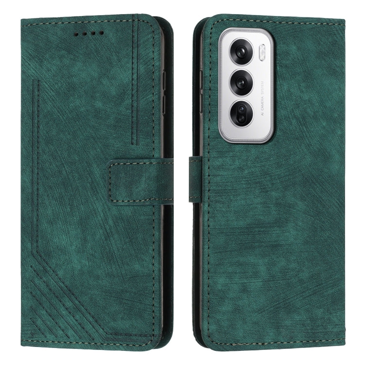 Skin Feel Stripe Pattern Leather Phone Case with Lanyard, For OPPO Reno12 5G Global, For OPPO A3 Pro Global, For OPPO Reno11 5G Global, For OPPO Reno11 Pro Global
