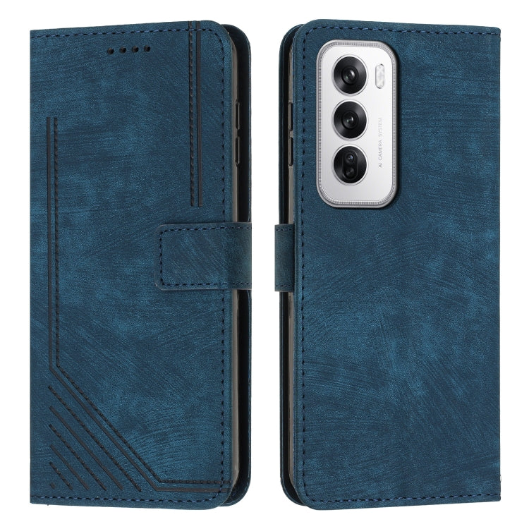 Skin Feel Stripe Pattern Leather Phone Case with Lanyard, For OPPO Reno12 5G Global, For OPPO A3 Pro Global, For OPPO Reno11 5G Global, For OPPO Reno11 Pro Global