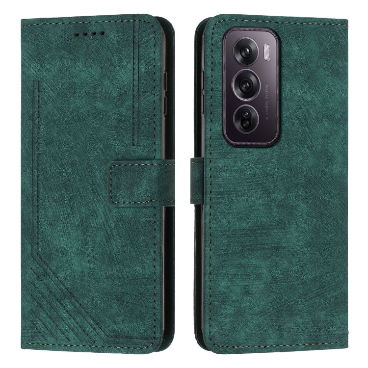 Skin Feel Stripe Pattern Leather Phone Case with Lanyard, For OPPO A5 Pro 5G Global, For OPPO Reno13 Pro Global, For OPPO Reno13 5G Global, For OPPO Reno12 Pro Global