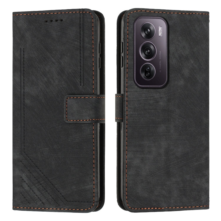 Skin Feel Stripe Pattern Leather Phone Case with Lanyard, For OPPO Reno13 5G Global, For OPPO Reno12 Pro Global, For OPPO Reno12 5G Global, For OPPO A3 Pro Global
