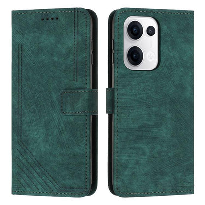 Skin Feel Stripe Pattern Leather Phone Case with Lanyard, For OPPO A5 Pro 5G Global, For OPPO Reno13 Pro Global, For OPPO Reno13 5G Global, For OPPO Reno12 Pro Global