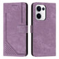 Skin Feel Stripe Pattern Leather Phone Case with Lanyard, For OPPO A5 Pro 5G Global, For OPPO Reno13 Pro Global, For OPPO Reno13 5G Global, For OPPO Reno12 Pro Global