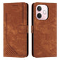 Skin Feel Stripe Pattern Leather Phone Case with Long Lanyard