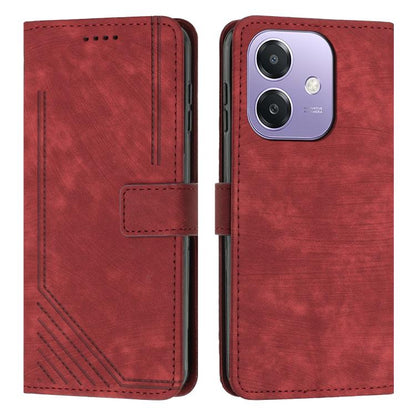 Skin Feel Stripe Pattern Leather Phone Case with Lanyard, For OPPO F31 5G / A6 Pro Global 5G, For OPPO Reno14 Global / Reno14 F 5G, For OPPO A5x 5G Global, For OPPO Reno14 Pro Global