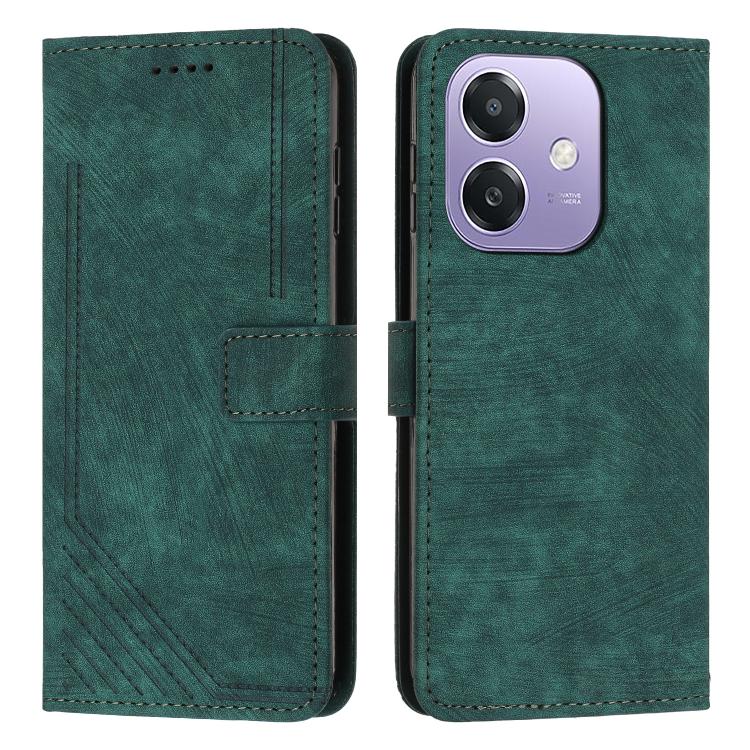 Skin Feel Stripe Pattern Leather Phone Case with Lanyard, For OPPO F31 5G / A6 Pro Global 5G, For OPPO Reno14 Global / Reno14 F 5G, For OPPO A5x 5G Global, For OPPO Reno14 Pro Global