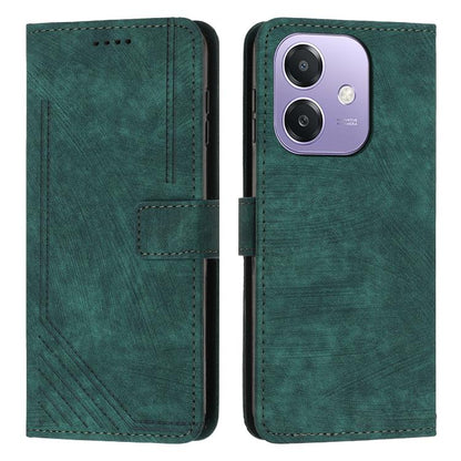 Skin Feel Stripe Pattern Leather Phone Case with Lanyard, For OPPO F31 5G / A6 Pro Global 5G, For OPPO Reno14 Global / Reno14 F 5G, For OPPO A5x 5G Global, For OPPO Reno14 Pro Global