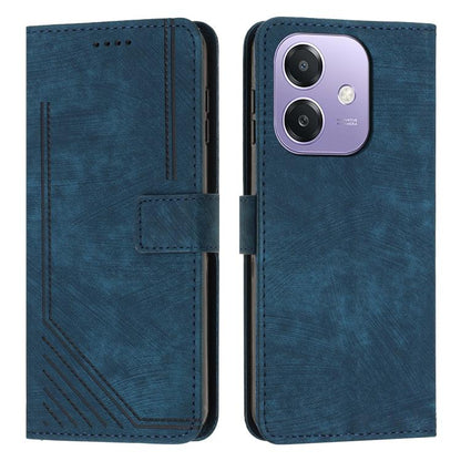 Skin Feel Stripe Pattern Leather Phone Case with Lanyard, For OPPO F31 5G / A6 Pro Global 5G, For OPPO Reno14 Global / Reno14 F 5G, For OPPO A5x 5G Global, For OPPO Reno14 Pro Global
