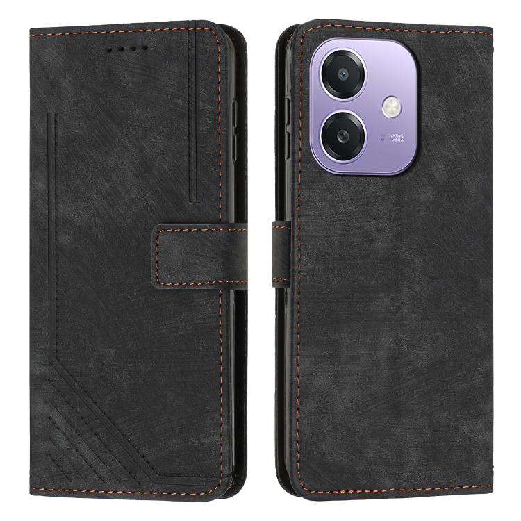 Skin Feel Stripe Pattern Leather Phone Case with Lanyard, For OPPO F31 5G / A6 Pro Global 5G, For OPPO Reno14 Global / Reno14 F 5G, For OPPO A5x 5G Global, For OPPO Reno14 Pro Global