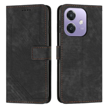 Skin Feel Stripe Pattern Leather Phone Case with Lanyard, For OPPO F31 5G / A6 Pro Global 5G, For OPPO Reno14 Global / Reno14 F 5G, For OPPO A5x 5G Global, For OPPO Reno14 Pro Global
