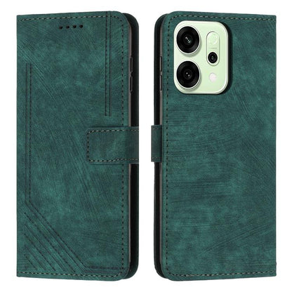 Skin Feel Stripe Pattern Leather Phone Case with Lanyard, For OPPO F31 5G / A6 Pro Global 5G, For OPPO Reno14 Global / Reno14 F 5G, For OPPO A5x 5G Global, For OPPO Reno14 Pro Global