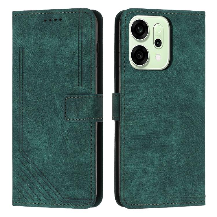 Skin Feel Stripe Pattern Leather Phone Case with Lanyard, For OPPO F31 5G / A6 Pro Global 5G, For OPPO Reno14 Global / Reno14 F 5G, For OPPO A5x 5G Global, For OPPO Reno14 Pro Global