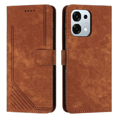 Skin Feel Stripe Pattern Leather Phone Case with Lanyard, For OPPO F31 5G / A6 Pro Global 5G, For OPPO Reno14 Global / Reno14 F 5G, For OPPO A5x 5G Global, For OPPO Reno14 Pro Global