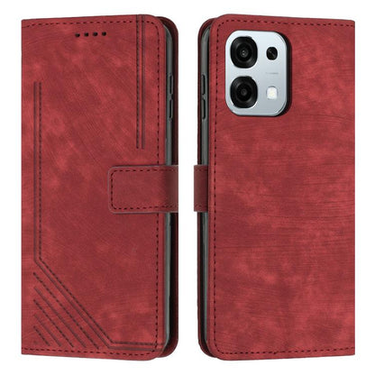 Skin Feel Stripe Pattern Leather Phone Case with Lanyard, For OPPO F31 5G / A6 Pro Global 5G, For OPPO Reno14 Global / Reno14 F 5G, For OPPO A5x 5G Global, For OPPO Reno14 Pro Global