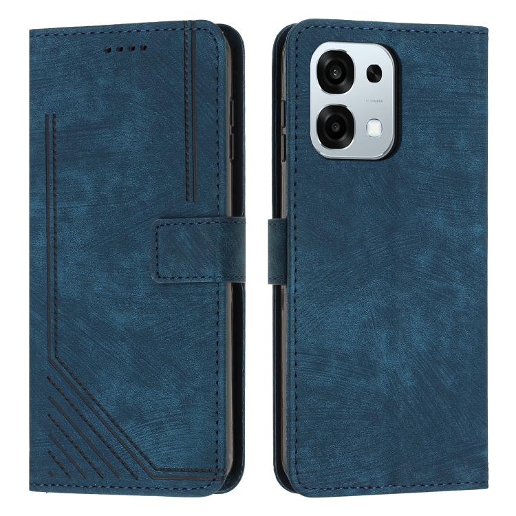 Skin Feel Stripe Pattern Leather Phone Case with Lanyard, For OPPO F31 5G / A6 Pro Global 5G, For OPPO Reno14 Global / Reno14 F 5G, For OPPO A5x 5G Global, For OPPO Reno14 Pro Global