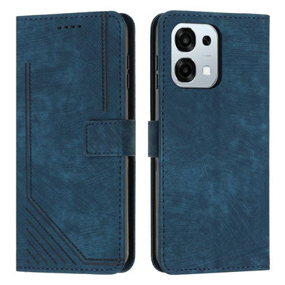 Skin Feel Stripe Pattern Leather Phone Case with Lanyard, For OPPO F31 5G / A6 Pro Global 5G, For OPPO Reno14 Global / Reno14 F 5G, For OPPO A5x 5G Global, For OPPO Reno14 Pro Global