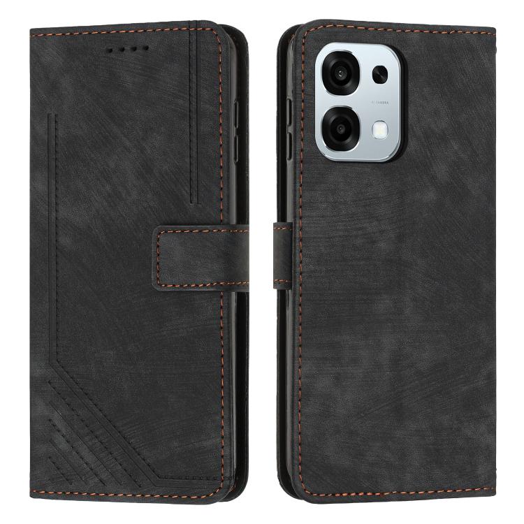 Skin Feel Stripe Pattern Leather Phone Case with Lanyard, For OPPO F31 5G / A6 Pro Global 5G, For OPPO Reno14 Global / Reno14 F 5G, For OPPO A5x 5G Global, For OPPO Reno14 Pro Global