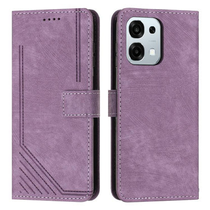 Skin Feel Stripe Pattern Leather Phone Case with Lanyard, For OPPO F31 5G / A6 Pro Global 5G, For OPPO Reno14 Global / Reno14 F 5G, For OPPO A5x 5G Global, For OPPO Reno14 Pro Global