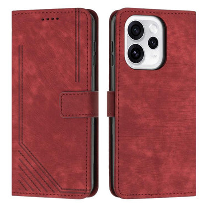 Skin Feel Stripe Pattern Leather Phone Case with Lanyard, For OPPO Reno15 F 5G Global, For OPPO Reno15 Pro Max 5G Global, For OPPO Reno15 Pro 5G Global, For OPPO Reno15 5G Global