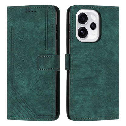 Skin Feel Stripe Pattern Leather Phone Case with Lanyard, For OPPO Reno15 F 5G Global, For OPPO Reno15 Pro Max 5G Global, For OPPO Reno15 Pro 5G Global, For OPPO Reno15 5G Global