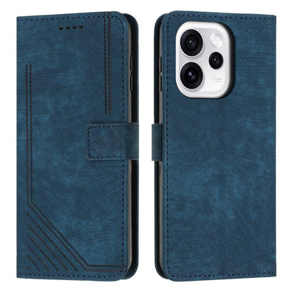 Skin Feel Stripe Pattern Leather Phone Case with Lanyard, For OPPO Reno15 F 5G Global, For OPPO Reno15 Pro Max 5G Global, For OPPO Reno15 Pro 5G Global, For OPPO Reno15 5G Global