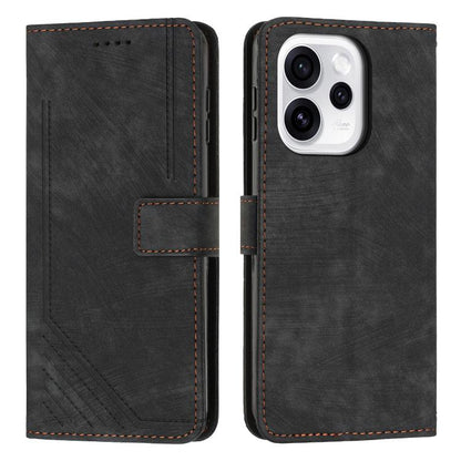 Skin Feel Stripe Pattern Leather Phone Case with Lanyard, For OPPO Reno15 F 5G Global, For OPPO Reno15 Pro Max 5G Global, For OPPO Reno15 Pro 5G Global, For OPPO Reno15 5G Global