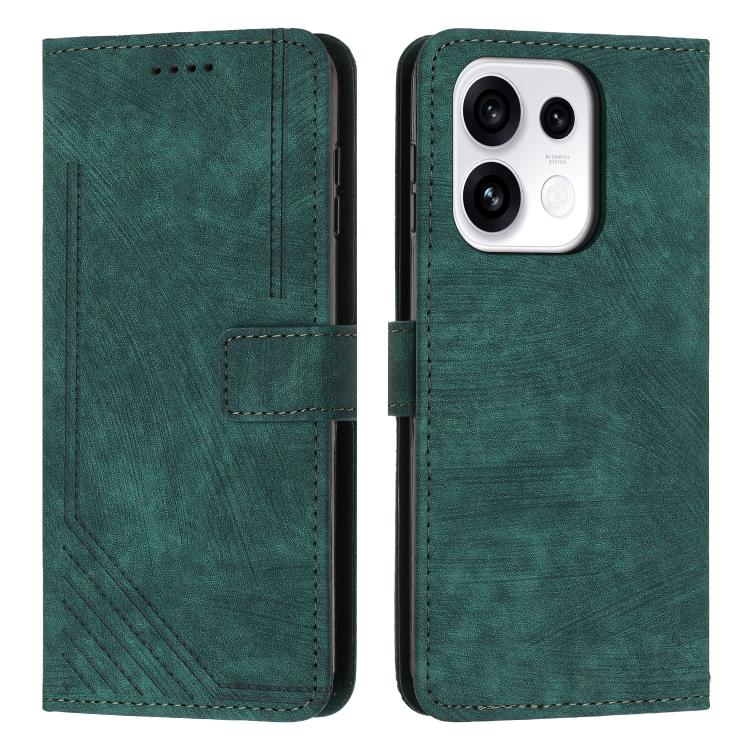 Skin Feel Stripe Pattern Leather Phone Case with Lanyard, For OPPO Reno16 F / Reno16 FS 5G, For OPPO Reno16 / Reno16 Pro 5G Global, For OPPO Reno15 F 5G Global, For OPPO Reno15 Pro Max 5G Global