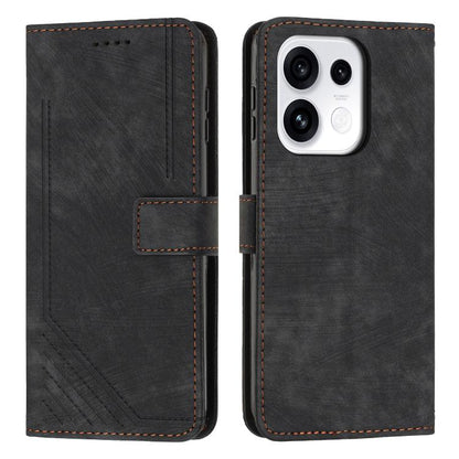 Skin Feel Stripe Pattern Leather Phone Case with Lanyard, For OPPO Reno16 F / Reno16 FS 5G, For OPPO Reno16 / Reno16 Pro 5G Global, For OPPO Reno15 F 5G Global, For OPPO Reno15 Pro Max 5G Global