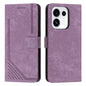 Skin Feel Stripe Pattern Leather Phone Case with Lanyard, For OPPO Reno16 F / Reno16 FS 5G, For OPPO Reno16 / Reno16 Pro 5G Global, For OPPO Reno15 F 5G Global, For OPPO Reno15 Pro Max 5G Global