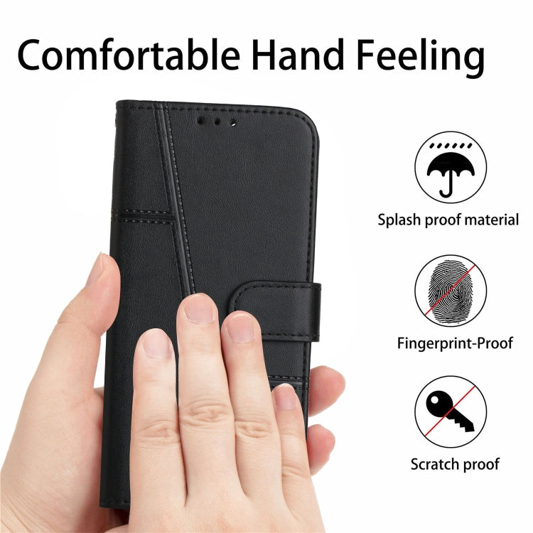 Stitching Calf Texture Buckle Leather Phone Case