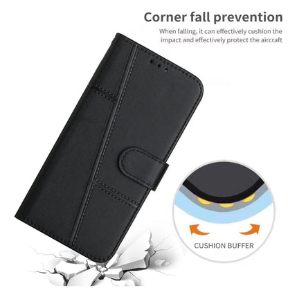 Stitching Calf Texture Buckle Leather Phone Case