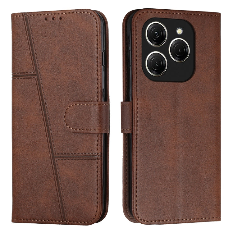 Stitching Calf Texture Buckle Leather Phone Case