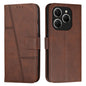 Stitching Calf Texture Buckle Leather Phone Case